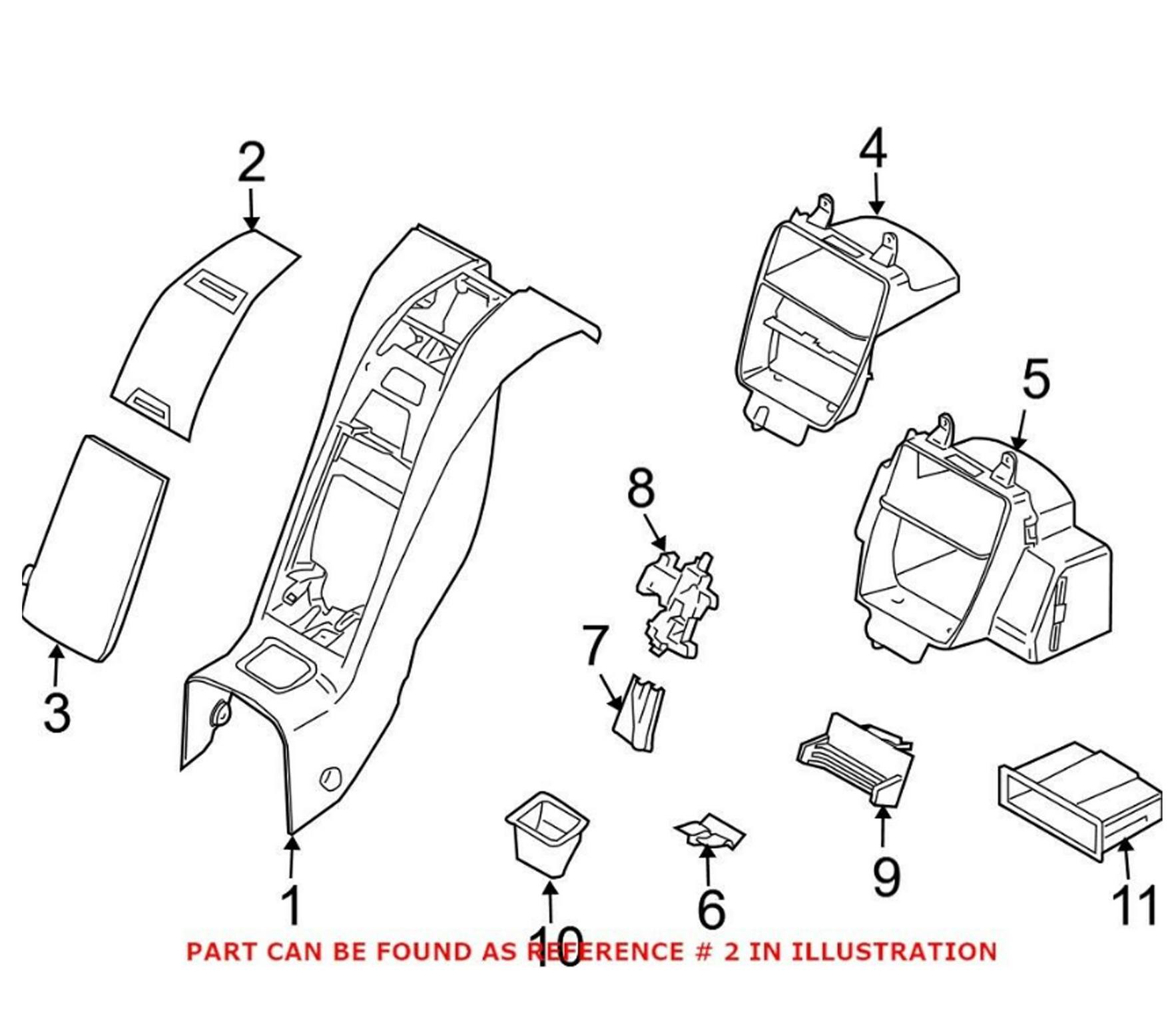 BMW Center Console Cover - Rear (Beige) 51467031364